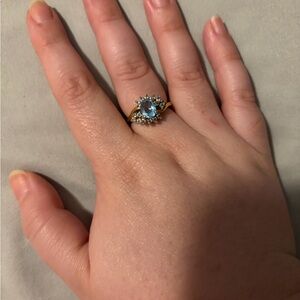 Vintage Gold and Blue Gemstone Ring